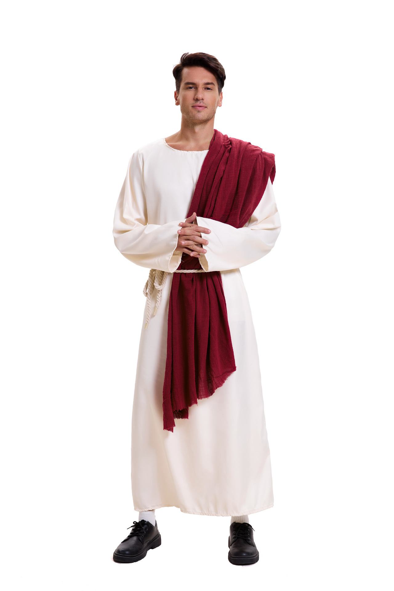 Mens Halloween Retro Arabian Robe Middle Eastern Cosplay Shepherd Costume